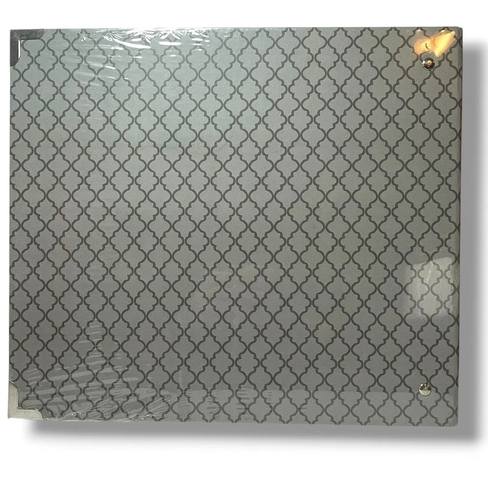Lot of 2 The Paper Studio 12x12 3-Ring Scrapbook Albums Gray & Gold Foil New OS